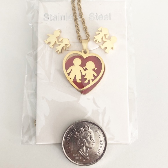 NEW Stainless Steel Necklace and Earrings Set - Picture 4 of 8